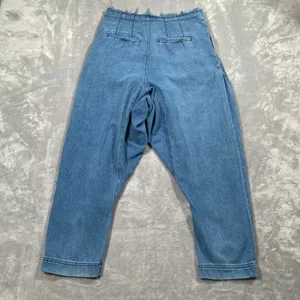 We The Free People Pants 4 Blue Mover & Shaker Denim Harem Loose Pleated Boho thumbnail 2