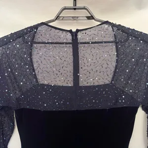 JS Boutique Y2K Velvet Beaded Sheer Formal Dress 12 Whimsigoth Dark Romantic thumbnail 6