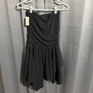 Aerie OG Sunlight Strapless Mini Dress S Charcoal Gray Festival Grunge Fairy thumbnail 5