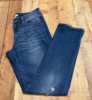 J. Crew Factory Wmns Medium Denim Straight Leg Jeans Sz 26 Stretch Closet Staple thumbnail 1