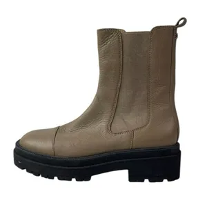 Sam Edelman Wellington Beige Tan Round Toe Slip On Mid Calf Chelsea Boots Sz 7.5 thumbnail 1