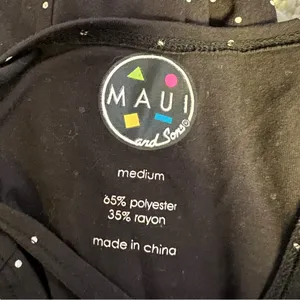 Maui and Sons Black Polka Dot Geometric Graphic Racerback Shark Tank Top Medium thumbnail 5