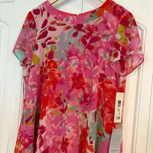 Eliza J. Pink Floral‎ Dress Size 12 thumbnail 3
