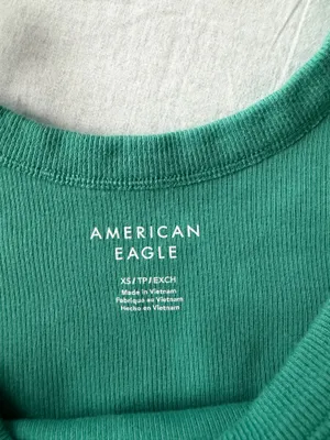 American Eagle Green Ribbed Tank thumbnail 4
