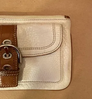 Coach Leather Cream & Brown Wristlet thumbnail 11