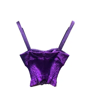 NBD Lupine‎ Purple Lace Ruched Crop Tank Top Revolve Clothing New Size XXS thumbnail 4