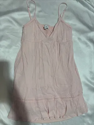 La Hearts Pale Pink Lace-Trim Spaghetti Strap Chemise thumbnail 1