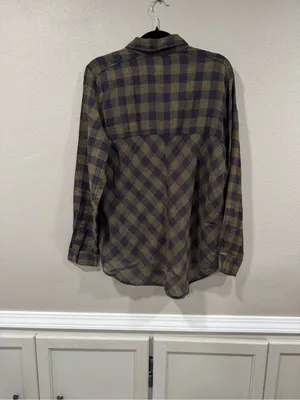 Free People Lace Up Plaid Button Up Shirt thumbnail 7