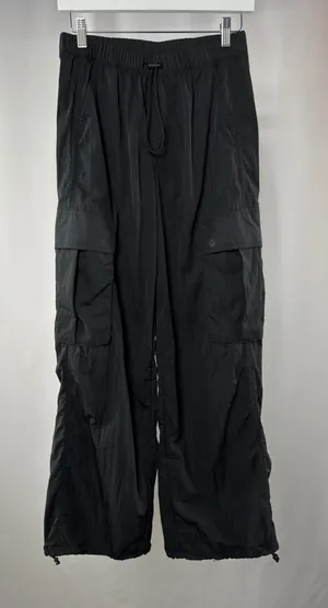 Offline by aerie Cargo Baggy Track Pants in Black Size XS thumbnail 1