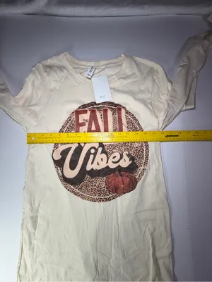 Bella Canvas Cream Long Sleeve "Fall Vibes" Graphic Tee thumbnail 3
