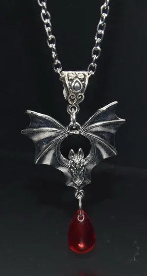 Bat Pendant Necklace Silver thumbnail 1