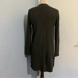 LOFT Women Green Ribbed V Neck Cardigan size M thumbnail 6