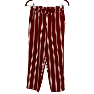 Honey Punch Wide Leg Boho Crop Pants Red & White Striped Trousers Size Small thumbnail 2