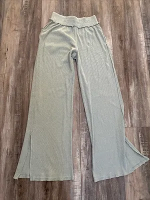 Free People Striped Slit Hem Lounge Sleep Pants XS thumbnail 1