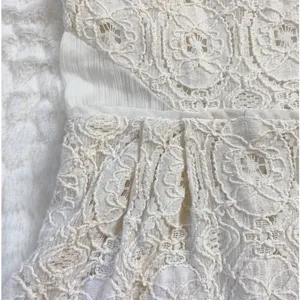 Kimchi Blue Ivory Floral Lace Fit and Flare Mini Dress Back‎ Keyhole Size 4 thumbnail 7