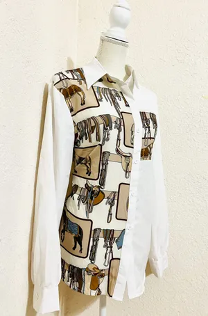Equestrian Blouse White Size XL thumbnail 2