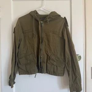 Brandy Melville Olive Green Hooded Field Jacket thumbnail 1