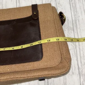 Womens Lauren By Ralph Lauren Vintage Leather Wool Messenger Bag thumbnail 9