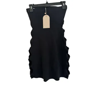MESHKI Maisy Strapless Knit Twist Mini Dress black size small NWT thumbnail 3