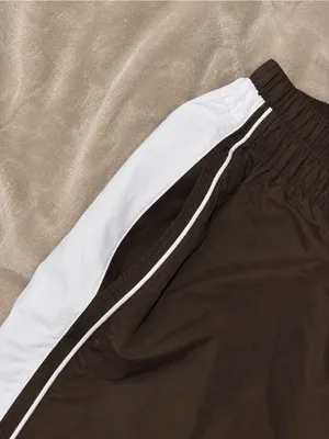 Brown Track Pants with White Stripe thumbnail 4