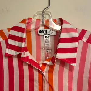 Beach Riot Shirt Alex Sunset Stripes Button Down Swim Cover Up L/XL NWT thumbnail 4