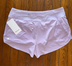 Lululemon Speed Up Short High Rise 2.5” Mesh Vent Lilac Play Size XL/Size 12 NWT thumbnail 1