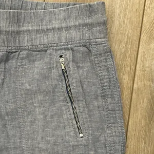 ATHLETA Cabo 100% Linen Wide Leg Pant Women Size 4 Tall Zip Pockets Drawstring thumbnail 4