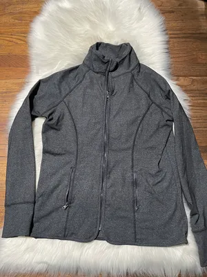 90 Degrees by Reflex Sweatshirt Women's L Gray Full Zip Pocket Stretch Activewear thumbnail 3