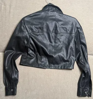 Truth NYC Black faux leather cropped jacket thumbnail 4
