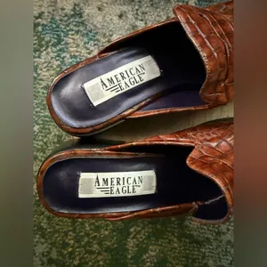 Vintage 90s American Eagle Kimmy fringe faux croc mule loafers, size 7M thumbnail 4