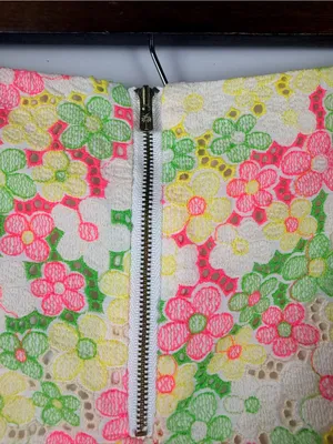Lilly Pulitzer Tate Skirt Size 6 Floral Sunbonnet Lace Pink Green Yellow thumbnail 7