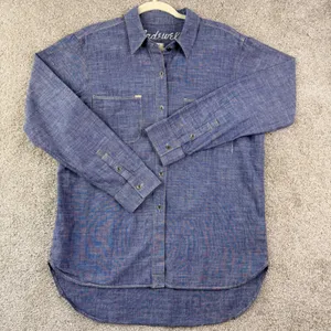Madewell Chambray Button Down Shirt Size Large Blue Workwear Long Sleeve Cotton thumbnail 2