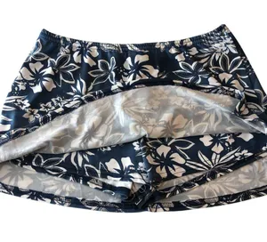 Ocean Drive Skort Skirt Pull On Floral Blue White L thumbnail 2