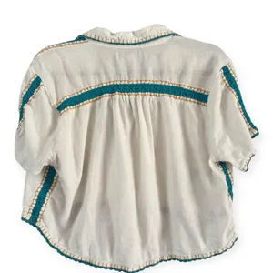 Urban Outfitters UO Rowan Souvenir Floral Embroidered Button Down Blouse Small thumbnail 2