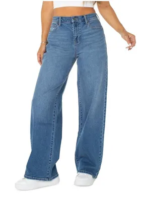 Celebrity Pink Juniors Mandy Baggy Jeans Size S Medium Wash High Rise Wide Leg thumbnail 1