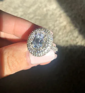 925 Silver Circle Diamond 💍 Ring thumbnail 1