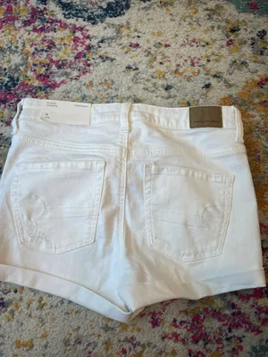 American Eagle Outfitters White Jean Shorts thumbnail 4
