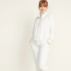 Old navy Cozy Faux-Fur Half-Zip Cinch-Hem Sweatshirt thumbnail 3