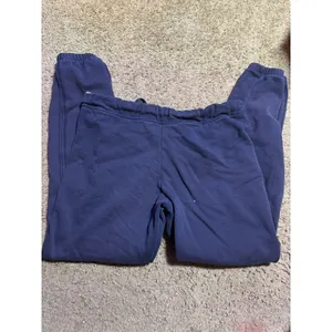 High Camp Club Navy Blue Jogger Sweatpants Plaid Trim Drawstring Medium thumbnail 4
