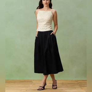 Rihoas Beige Textured Slim Cami Top thumbnail 4