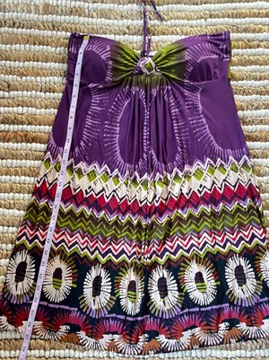 Y2K Rue21 Strapless Purple Halter colorful Sundress thumbnail 7