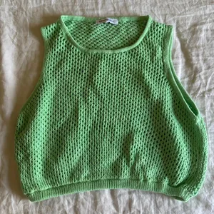 Weworewhat Green Cotton Crochet Open Knit Crop Tank Top Festival Beach Large thumbnail 2