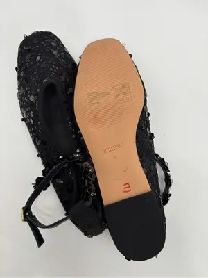 J.Crew Quinn embellished removable ankle-strap ballet flats in sequin and mesh thumbnail 5