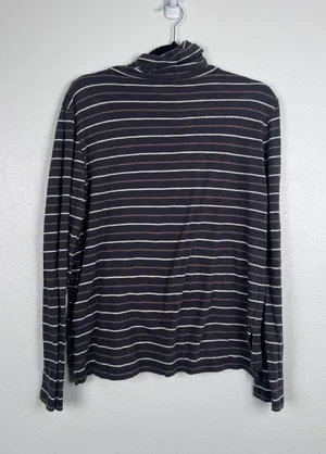 Madewell Women's Striped Turtle Neck Tee Shirt Sz L‎ thumbnail 1