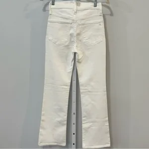 NWT Madewell Kick‎ Out Crop Jeans White Stretch Denim Jeans NI961 thumbnail 4