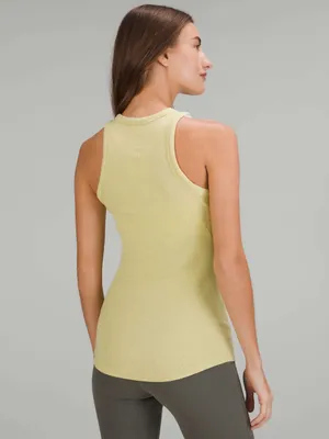NWT Lululemon Hold Tight Tank Top Finch Yellow Size 2 Ribbed Crew High Neck thumbnail 2