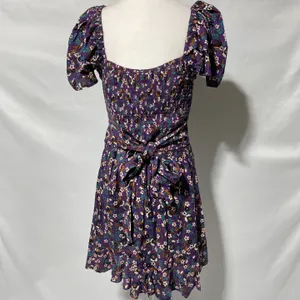 New Band Of The Free Floral Print Crossover Waist Mini Dress Purple Size Medium thumbnail 13