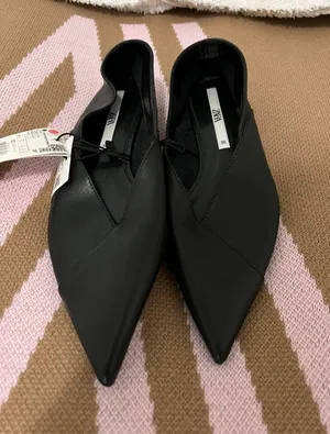 ZARA Basic Leather Ballet Shoes thumbnail 5