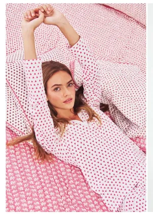 Roller Rabbit Pink Hearts Pajama Set size Adult XS thumbnail 3