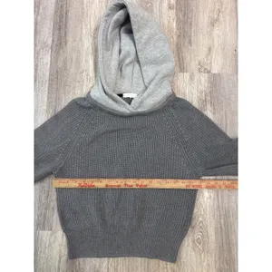 all:row Womens Gray Ribbed Knit Contrast Hooded Sweater‎ Size Small thumbnail 7